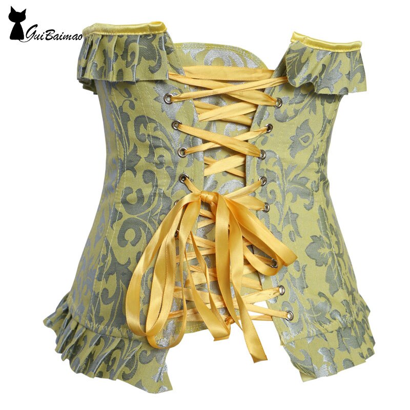 Victoria-stijl korset geplooide veter taille trainer lolita onderbuste korset