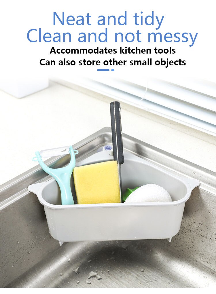 ventouse triangulaire évier crépine Drain étagère légumes/fruits/éponge/outil cuisine triangulaire évier filtre évier tamis