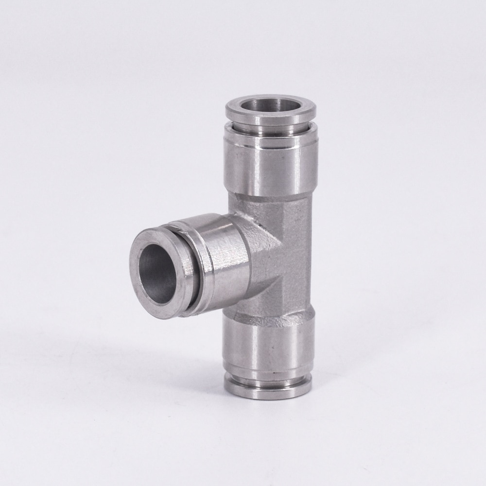 Empalmador neumático de 3 vías, 4mm, 6mm, 8mm, 10mm, 12mm, 14mm, 16mm, Conector de empuje de acero inoxidable 304, liberación rápida, conexión de aire Brew