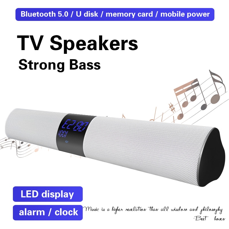 Dual Soundbar Wekker Computer Tv Luidspreker Thuisbioscoop Luidspreker Subwoofer Super Bass Draadloze Bluetooth Desktop Speakers