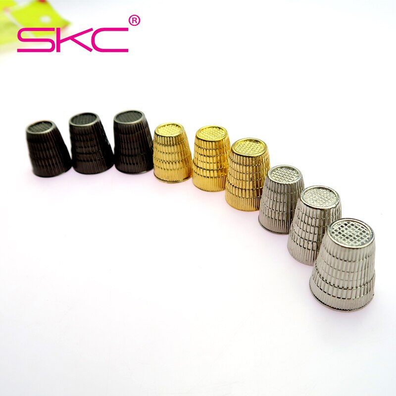 SKC 3 tamaños/set Vintage Metal dedal para coser dedo Protector patrón clásico dedal costura herramientas agujas socio costura