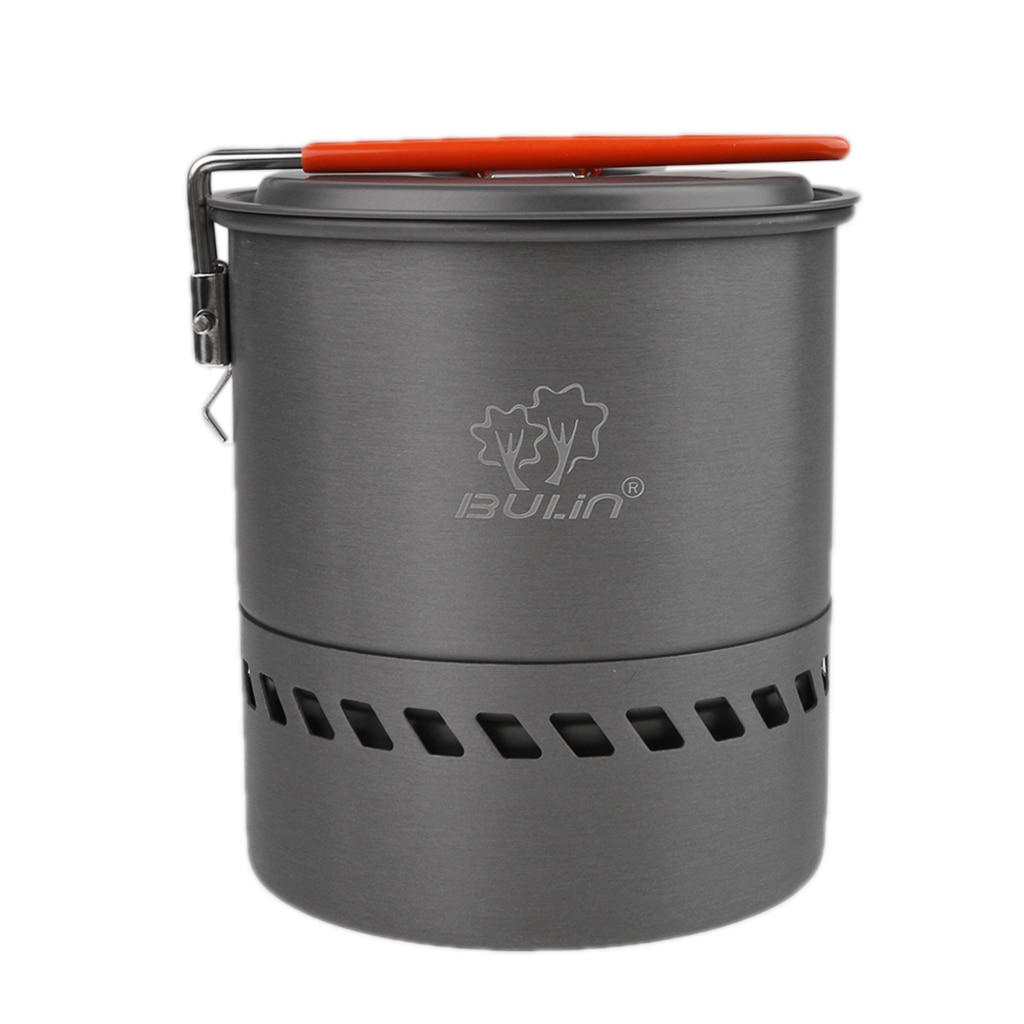 1.5L Portable Aluminum Camping Water Pot Outdoor Backpacking Picnic Kettle Heat Exchanger Pot Cookware