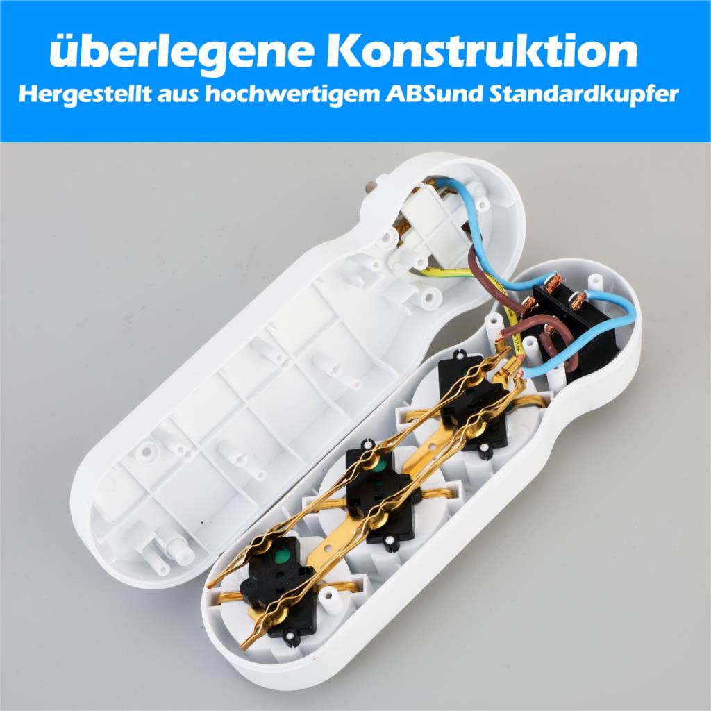 16A European Type Conversion Plug 1 TO 3 Way EU Standard Power Adapter Socket EU Standard