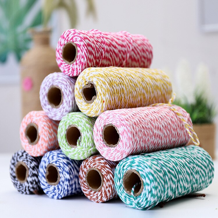 Twine Rope Color 100M/Roll 1.5mm Double Color Cotton Twine Rope DIY... – Grandado
