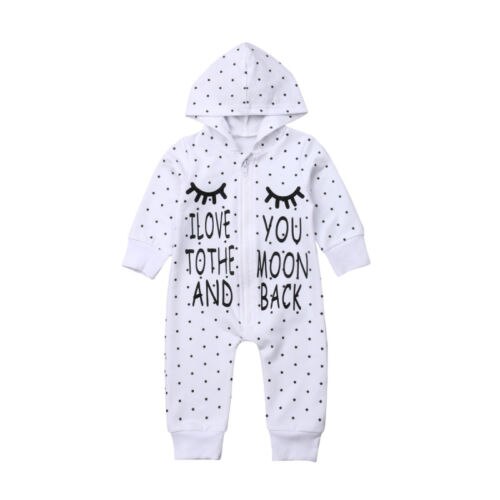 UNS Lager Neugeborenen Baby Junge Mädchen Baumwolle Mit Kapuze Romper Overall Warme Kleidung Outfit
