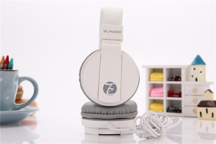 Niedlichen Kopfhörer Süssigkeit Farbe Faltbare freundlicher Headset mit Mic Kopfhörer für Mp3 Spieler Smartphone Mädchen freundlicher Kopfhörer: Weiß