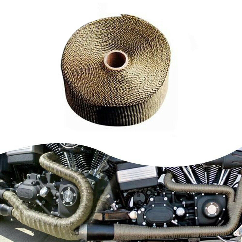 Auto udstødningsrør isolering tape lydpotte dele manifolds udskiftning varmeomslag jomfru glasfiber beskytter kaleche ledninger