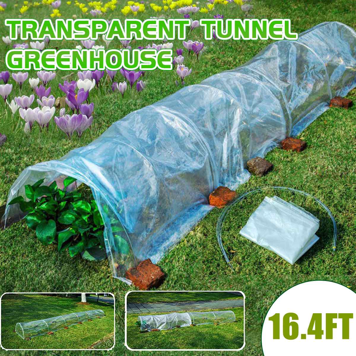 500X60X40Cm Tunnel Kas Outdoor Plant Isolatie Anti-Uv Met Stand Agricultura Invernadero Transparante Pe Kas