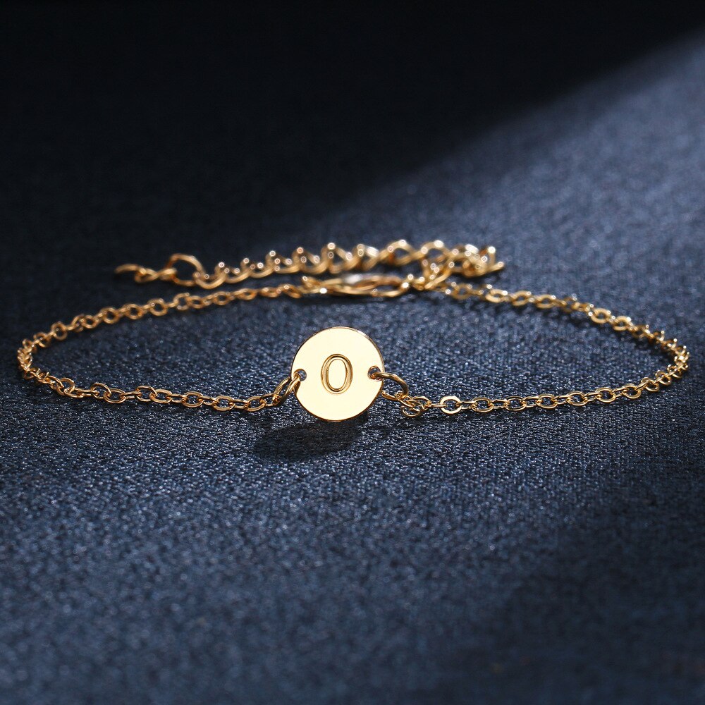 Bokstav armbånd for kvinne trendy enkle justerbare gullfarge armbånd smykker: 2