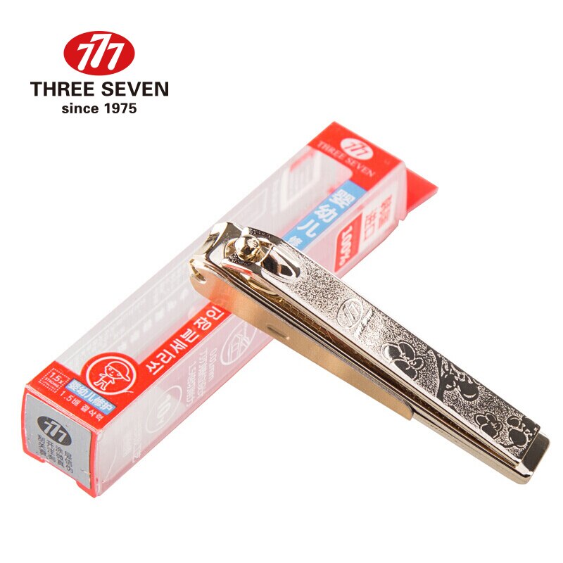 THREE SEVEN – coupe-ongles professionnels de petite taille/777 pouces, en acier plaqué or 14K, en h-carbone, outils de soins pour bébés