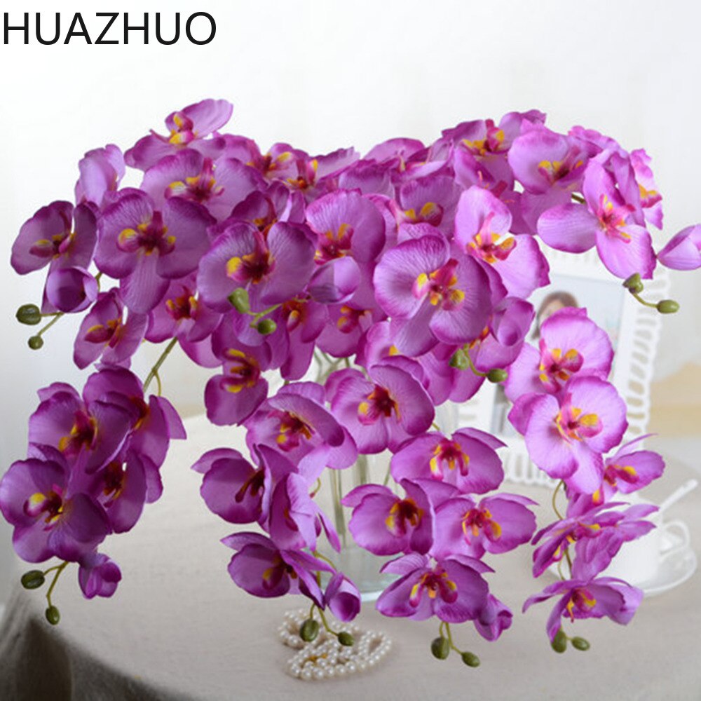 Hjem bryllup dekoration orkidé kunstige blomster diy kunstige sommerfugl orkidé silke blomster buket phalaenopsis  p10