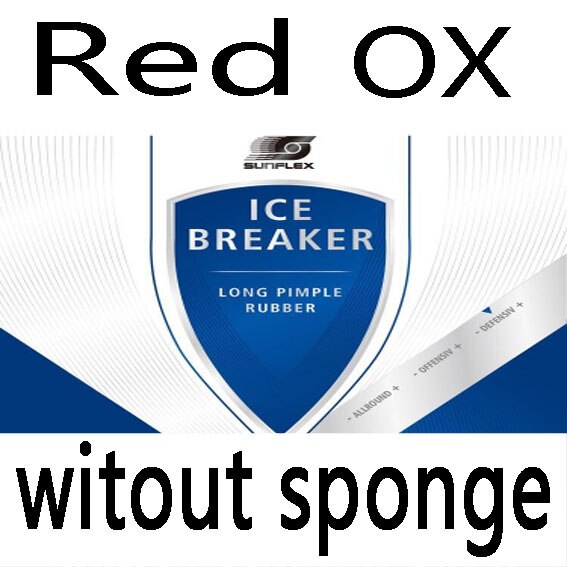 SUNFLEX ICEBREAKER Long pips-out table tennis / pingpong rubber with sponge Rubber Without Sponge with sponge: Red OX