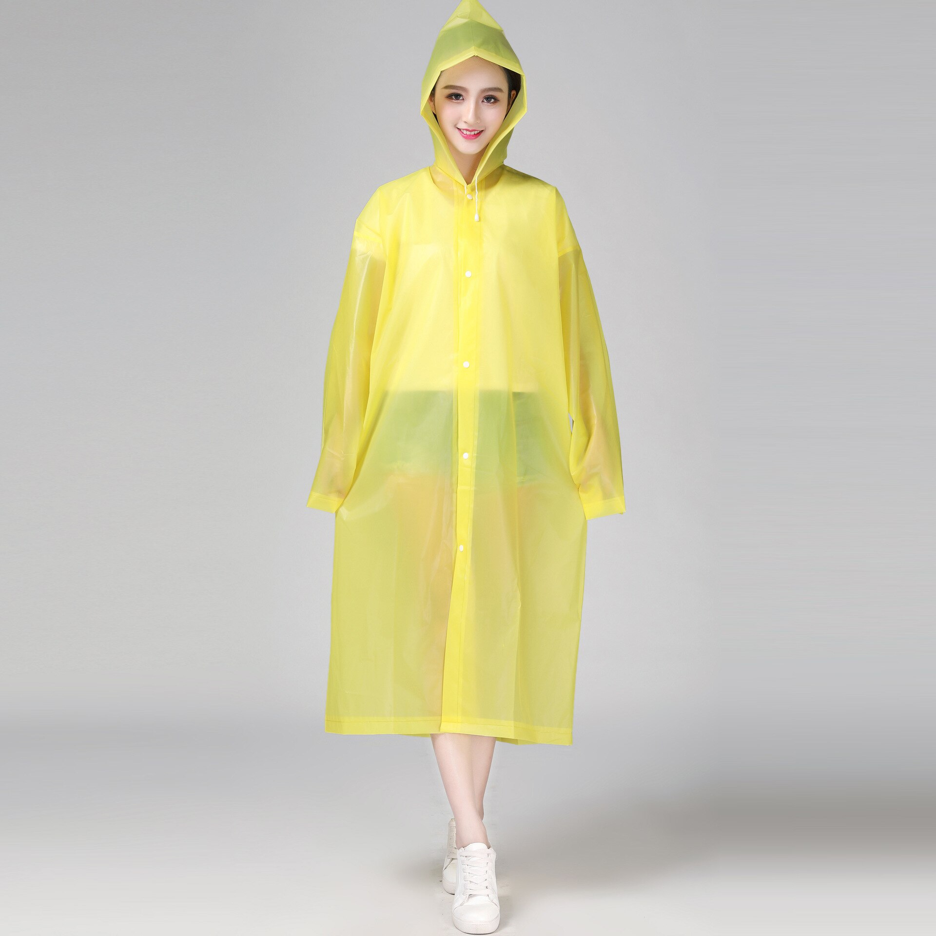 Manteau de pluie Transparent pour femme, imperméable, épais, Transparent, à la , pour le Camping