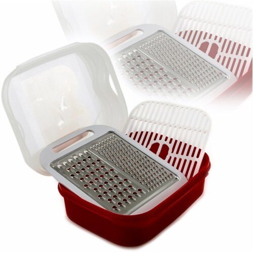 Kabl¨y rallador de almacenamiento tazas anchas de acero Color Rojo