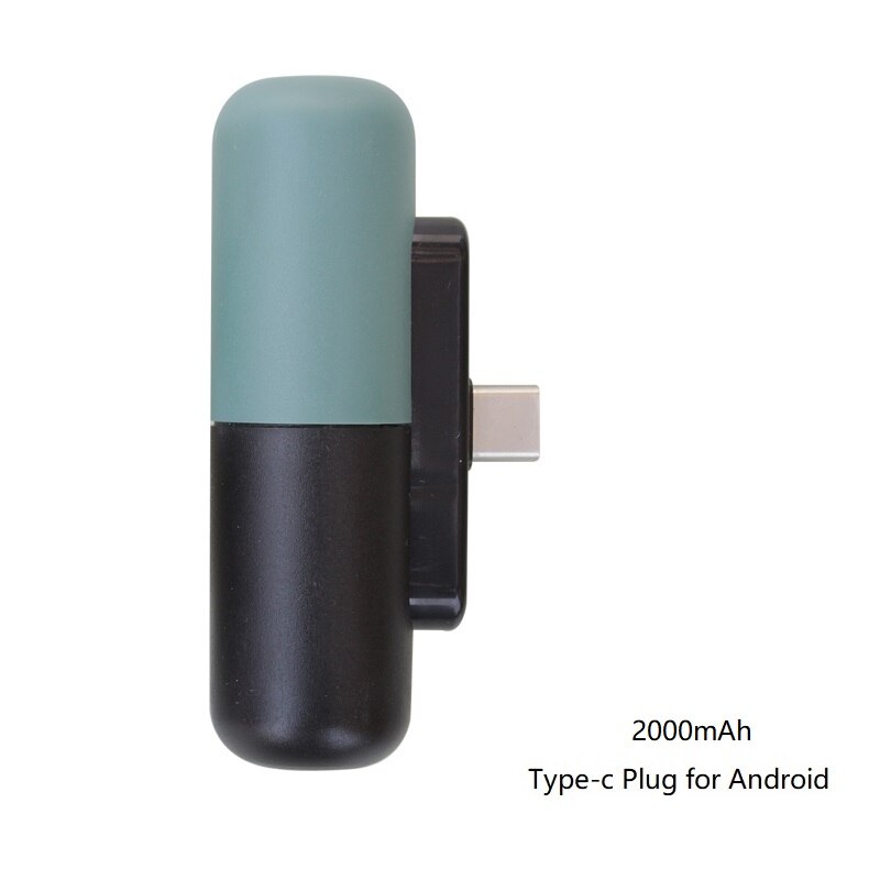 Capsule Mini Power Bank For Xiaomi Redmi Magsafe Powerbank compact for iPhone Samsung Huawei Portable Poverbank Battery Charger: Type-c Green