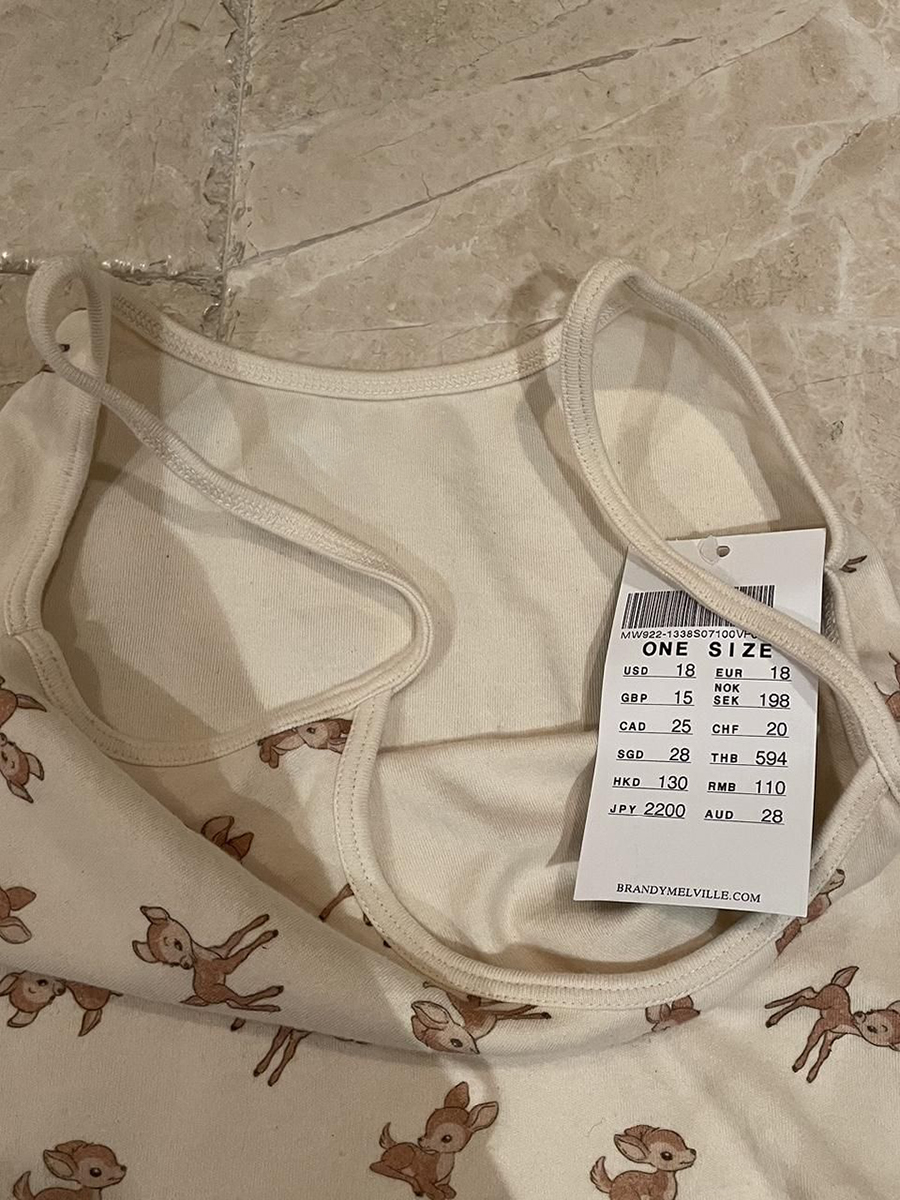 Söt liten hjorttryck smal crop top kvinnor sommar bomull ärmlös beskuren linne harajuku avslappnad söt linnen  y2k