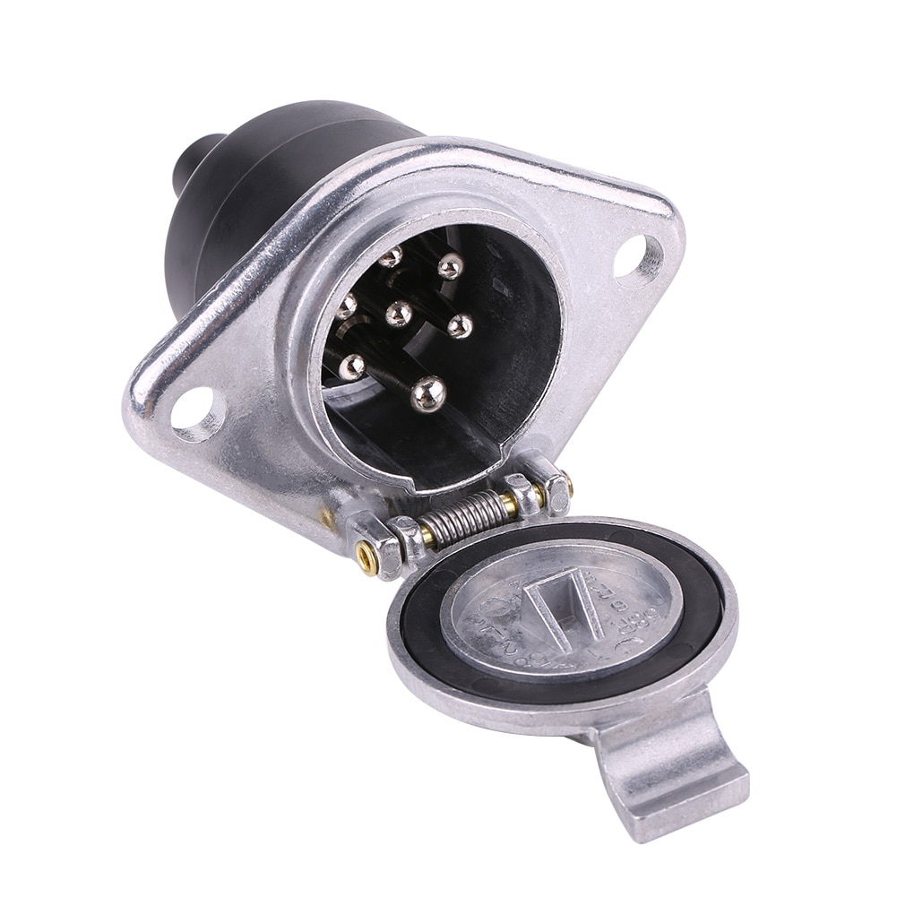 7-Pin Trailer Plug 7-Pole Wiring Connector Adapter Socket Universal Fit For 24V Commercial Vehicle Semitrailer And Trailer