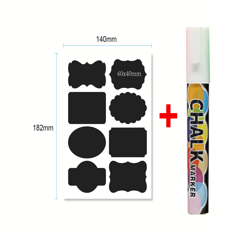 Chalkboard Labels Bulk Erasable Chalk Board Jar Labels Removable Waterproof Blackboard Sticker Label for Jars Glass Bottle Kids: 140x182MM 10pcs
