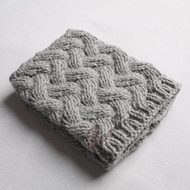 Tejer a mano stick pin botas de viento botas de Navidad conjunto de aguja gruesa corta de bambú grueso trenzado calcetines de lana: Light grey