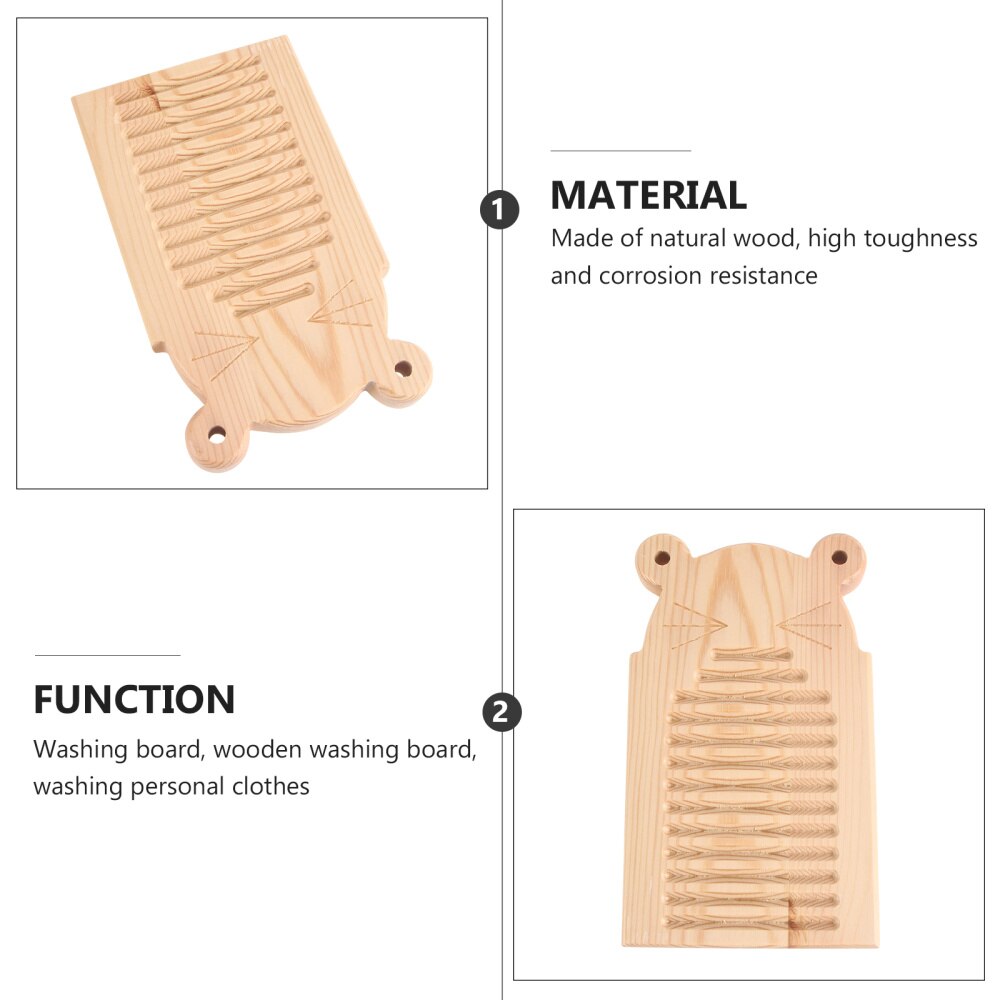 1Pc Home Wooden Washboard Practical Clothes Washboard Clothing Washing Tool