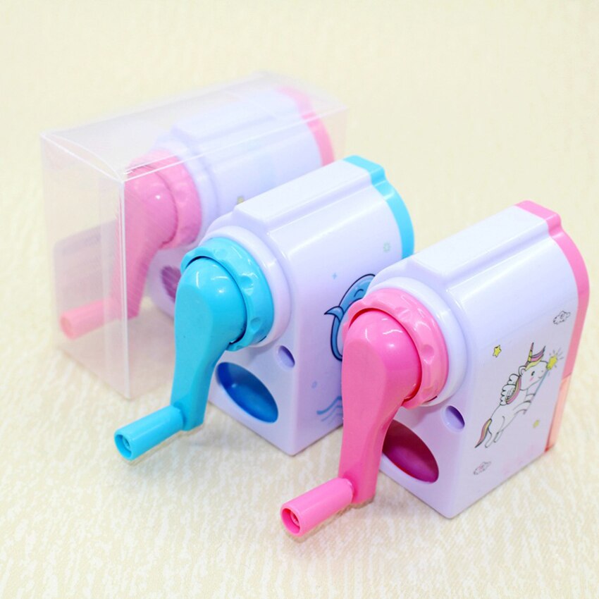 Cartoon Hand Crank Pencil Sharpener Manual Steel Hob Sharpener Machine For Student Office Sharpener Stationery Tools 50*40*80mm