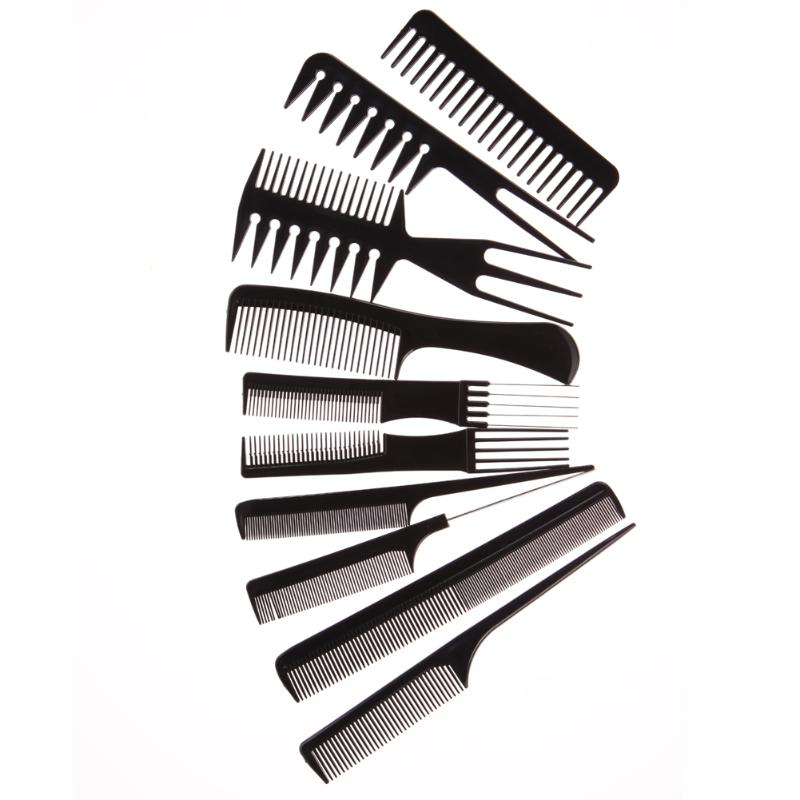 10Pc Kappers Kam Voor Kapsel Antistatische Hairstyling Kam Carbon Fibre Kam Set Voor Salon Zwarte Kleur