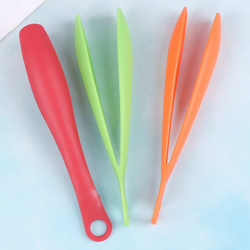 3 Color Utensils Accessories Plastic Food Tongs Non-Stick Barbecue Clip Food Salad Tong Kitchen Tools 14.7*1.8cm