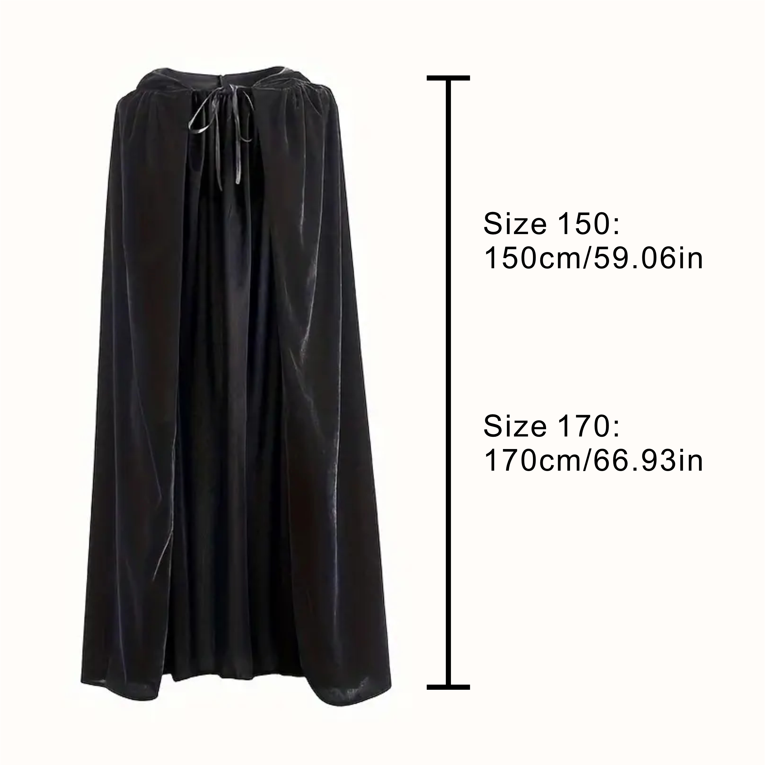 Medieval Black Hooded Cloak Adult Kid Unisex Velvet Cloak Halloween Vampire Witch Cosplay Costume Green White Robe Cape Costume: S / Beige