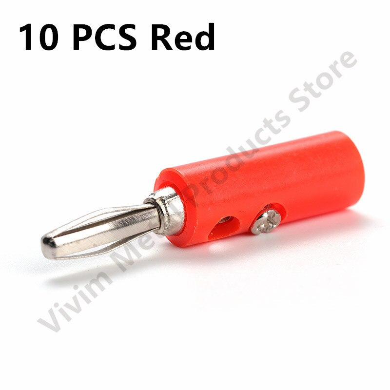 10 Stuks Audio Luidspreker Schroef Bananenpluggen Connectoren 4Mm Op Voorraad Zwart Rood Facotry Online Gouden: Rood