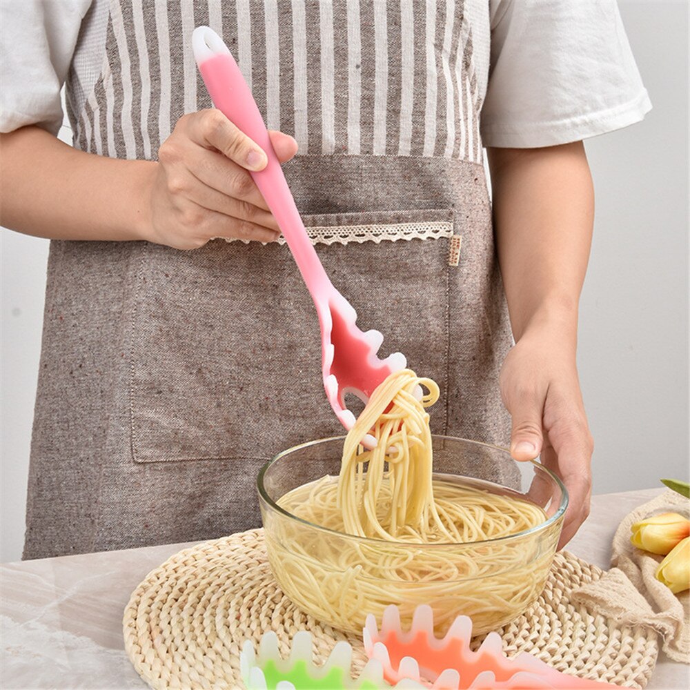 Siliconen Pasta Noodle Lepel Pasta Scoop Vergiet Noodle Spaghetti Pollepel Slot Lepel Nylon Vergiet Keuken Gadget Eco Vriendelijke