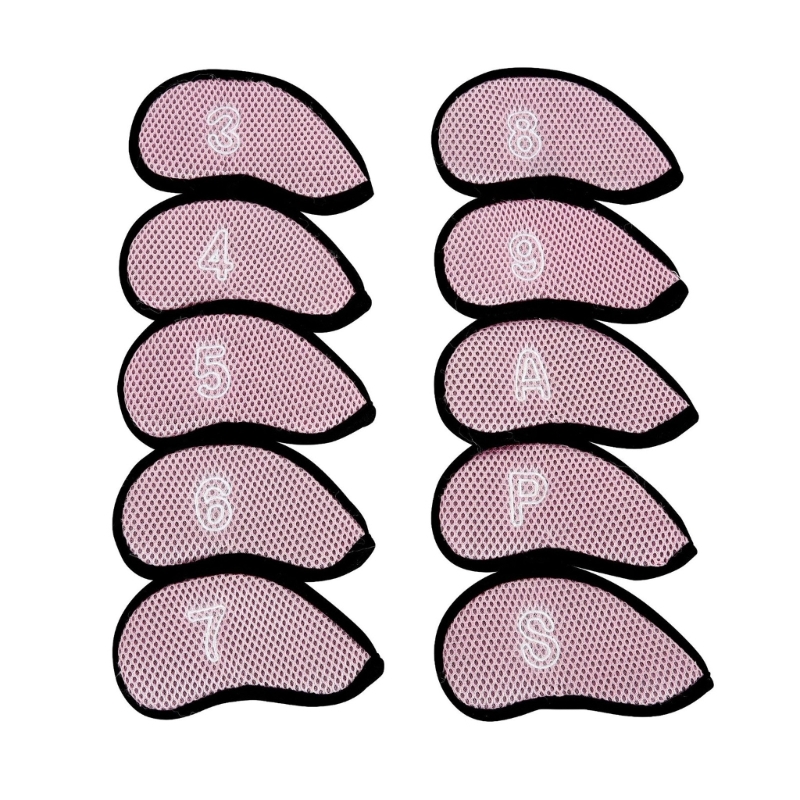 10 pièces/paquet couverture fer Golf tête Putter Golf protéger couvre les cales Golf couvre-chef: Rose