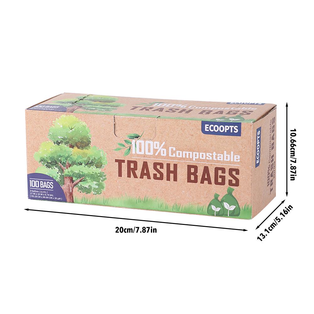 100pcs/Bag Compostable Trash Bags Small Kitchen Compost Trash Bags, Food Scrap Yard Waste Bags , Bathroom Office Car Garbage Bag