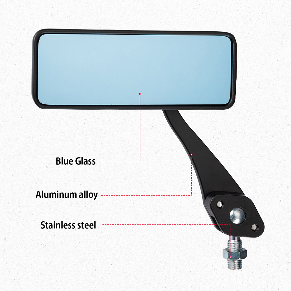 Universal Motorcycle Rearview Mirror Square Mirror Aluminum Alloy Adjustable Angle Motorbike Off-road Side Mirrors & Accessories