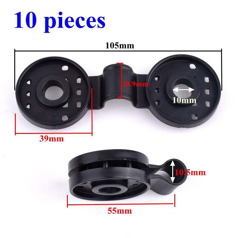 Filet d'ombrage HDPE Anti-UV bleu 8 broches, abri pour plantes succulentes, auvent d'extérieur, couverture de piscine, voile d'ombrage: 10pcs Clips