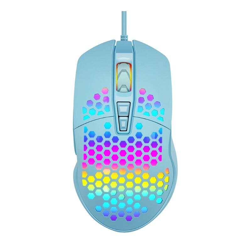M6 holle honingraatpatroon game muizen lichtgewicht rgb bedrade gaming muizen 12000 dpi 7 toetsen voor gameliefhebbers: Wit