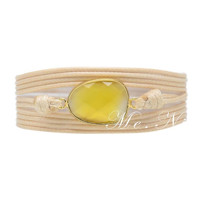 Bohemen Armband Vintage Non-Lederen Wrap Armband Halfedelsteen Armband