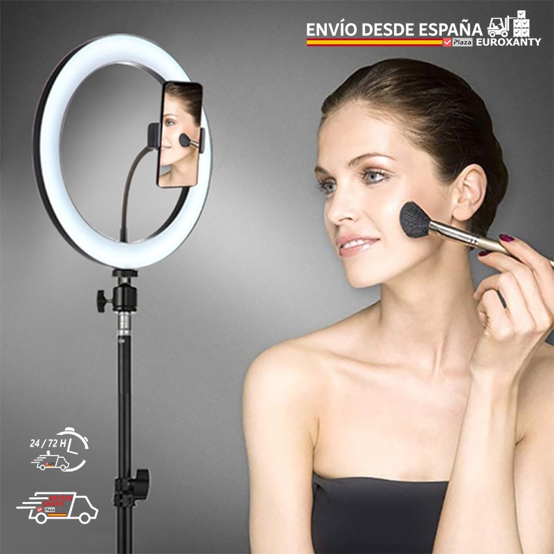 EUROXANTY®| LED light hoops | Ring light with tripod | Ring light | Ring light mobile holder | Tik Tok | Plaza España