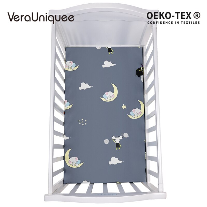 Verauniquee baby lakan 100%  polyester spädbarn baby elastiskt inpassad lakan mjukt andas pojkar lakan för barn sängkläder: Babylakan 8