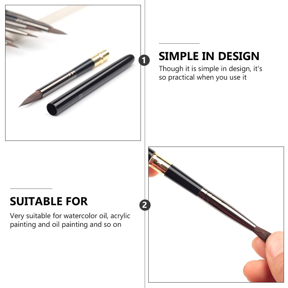 7Pcs Kunstenaar Penselen Fijne Schilderen Borstel Olieverfschilderij Borstel Voor Lijn Tekening