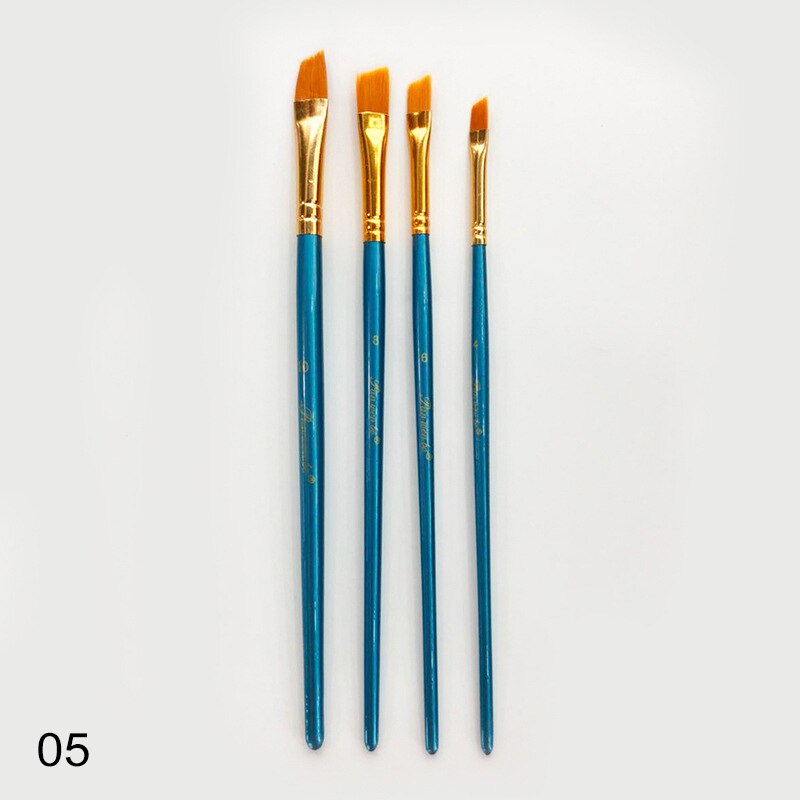 4 pçs desenho arte pincéis de pintura a óleo supplie punho de madeira portátil tubo de alumínio náilon cabelo artista pintura pincel desenho caneta