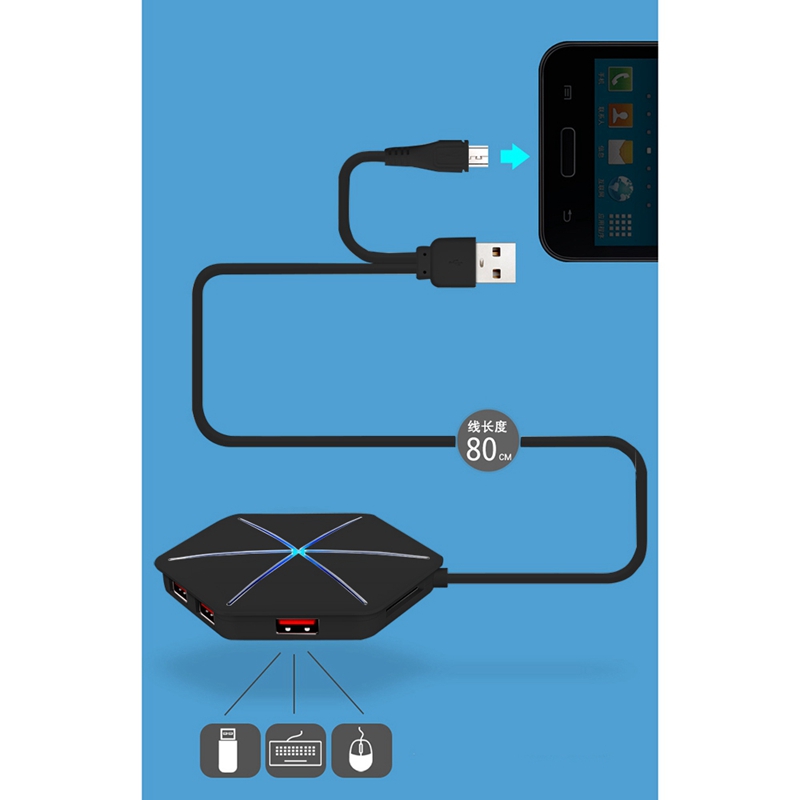 6-Port USB2.0 rozgałęźnik Centrum kolor światła ładowania rozdzielacz z TF czytnik kart SD robić wielu urządzeń ambona laptopy