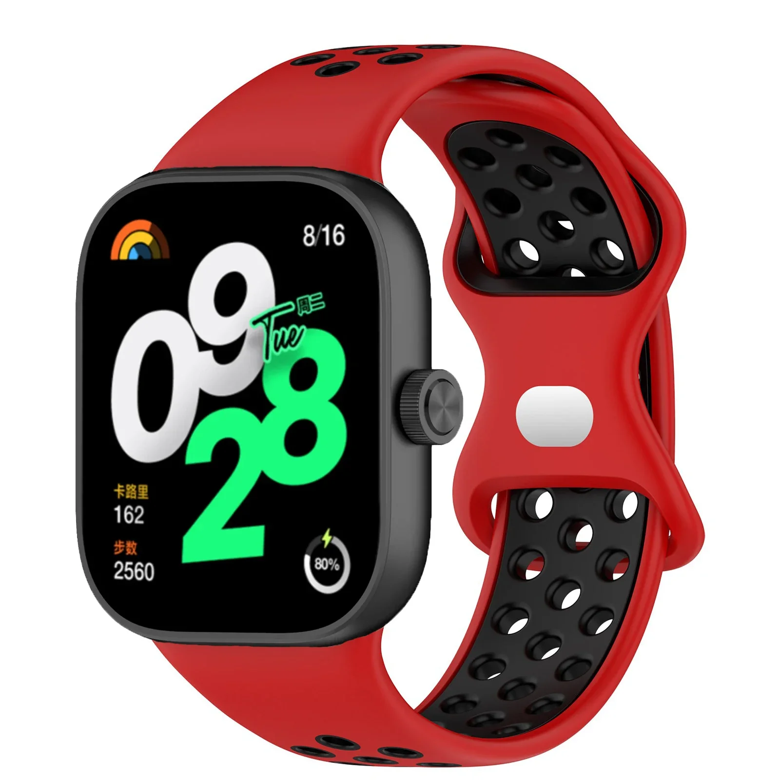 Offizielles Silikonarmband für Redmi Uhr 4 5 Bandzubehör Ersatz atmungsaktives Armbinde Armbinde Xiaomi Band 8 9 Profi Gürtel: Schwarz Gelb / 14mm