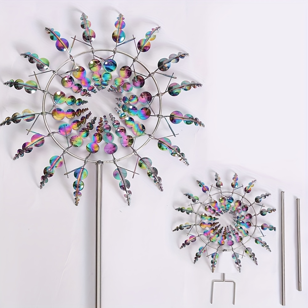 1PC Metal Power Windmill - Outdoor Garden Decoration, Iron Metal Windmill, Lawn Art Spinner