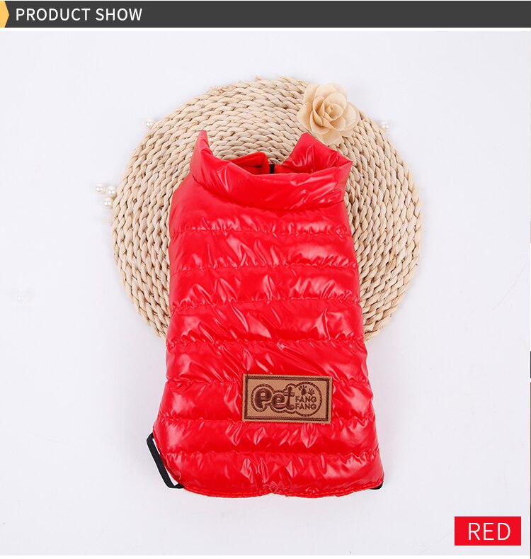 Abbigliamento per cani da compagnia piumino invernale giacca calda cappotto impermeabile abbigliamento per cuccioli per cani di piccola taglia media chihuahua carlino Schnauzer Abrigo Perro: rosso / M