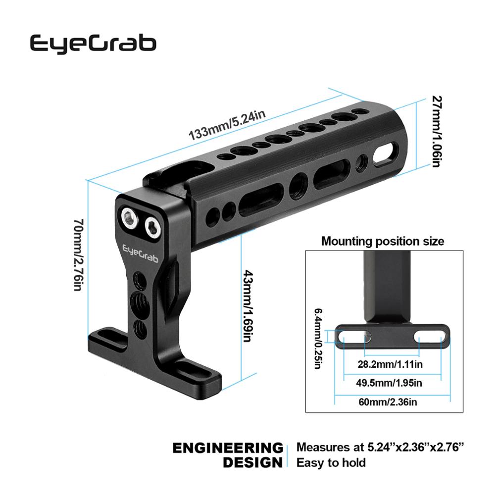 Eyegrab L Plate Holder Hand Grip Tripod Bracket CNC Cold Shoe Handle Hand Grip Camera Multiple Mounting Options