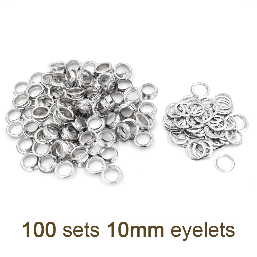 (100 pieces/lot) An inner diameter of 10mm eyelets. Gas buttons. Metal pores. Hollow rivets. Shoebox pores. Wearing rope hole.: 100 sets eyelets