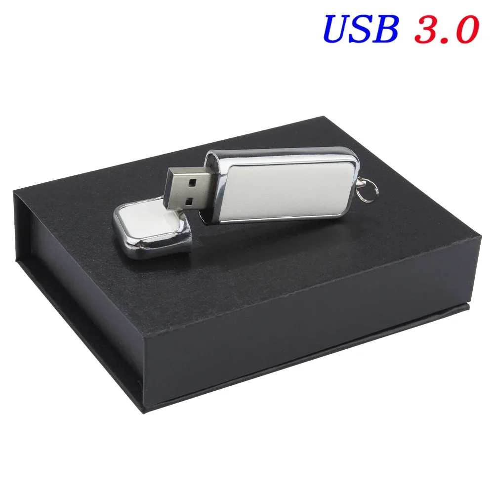 High Speed Leather USB 3.0 Flash Drive 128GB Free Custom Printed Logo Pen Drive Memory Flash Stick Birthday Box: Red / 20GB