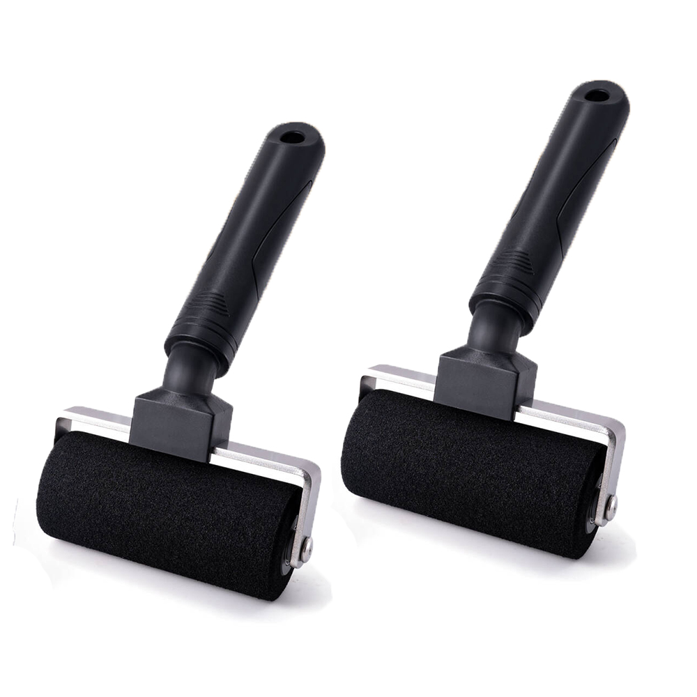 FOSHIO Car Vinyl Wrap Pressing Roller Handle Soft Rubber/Sponge Wheel Roller for Carbon Paint Films Stickers Wallpaper Crafts: GRAY