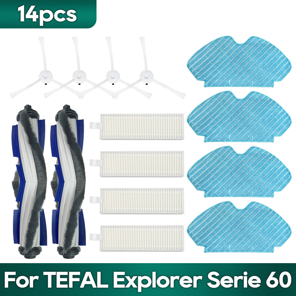 For TEFAL Explorer Serie 60 / RG7447 / RG7455 / RG7447wh / RG7455WH Robot Vacuum Spare part Accessories Brush Filter Mop: Lavender