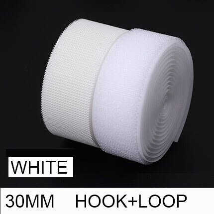 Ruban de fixation en tissu Nylon, 1 mètre/paire, Non adhésif, pour bricolage, accessoires de couture: 1M 30mm  white